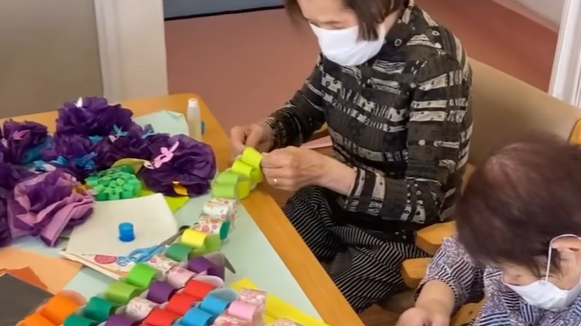 壁画を制作している様子